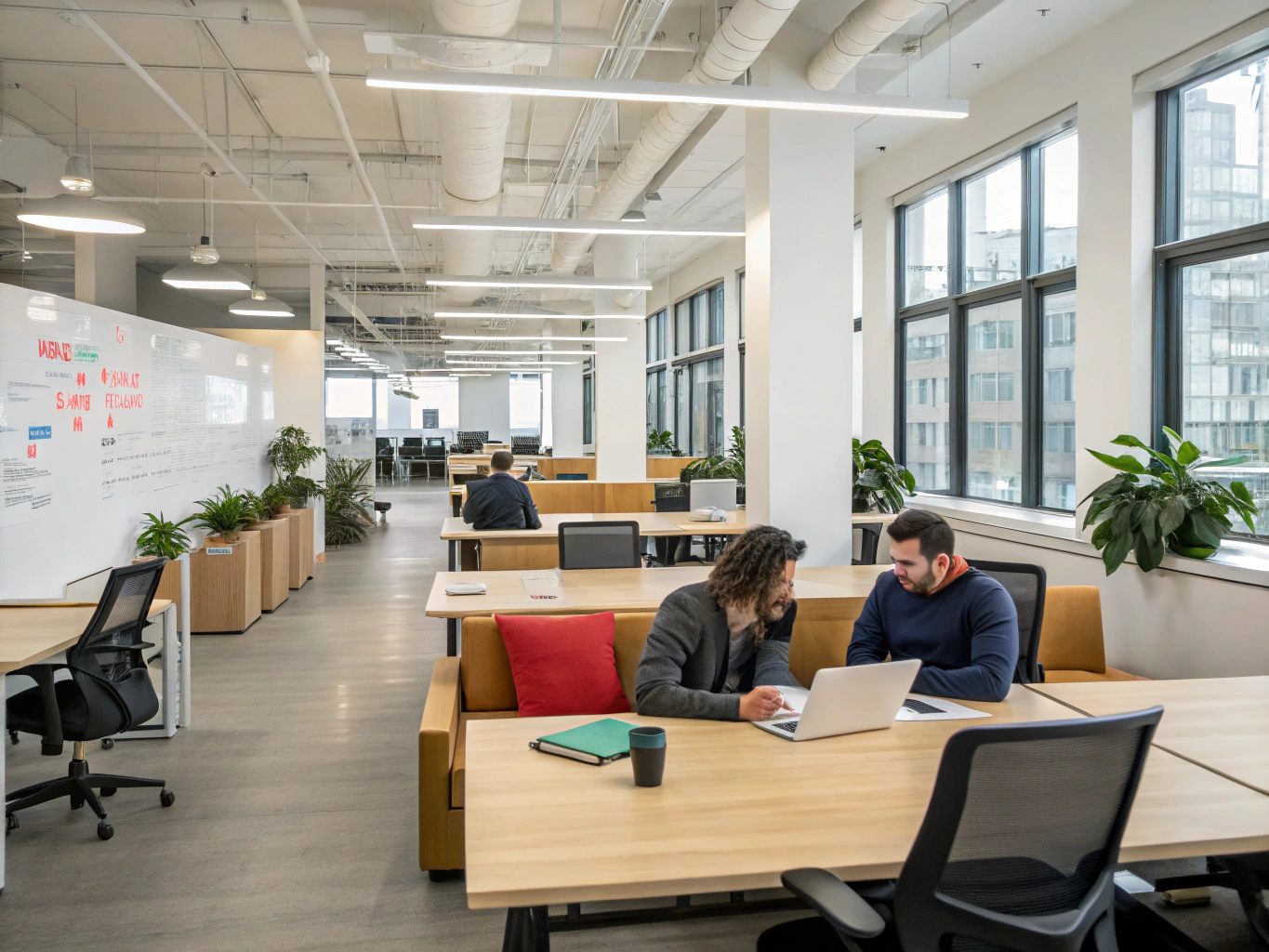 Modern digital marketing workspace with clean architectural lines