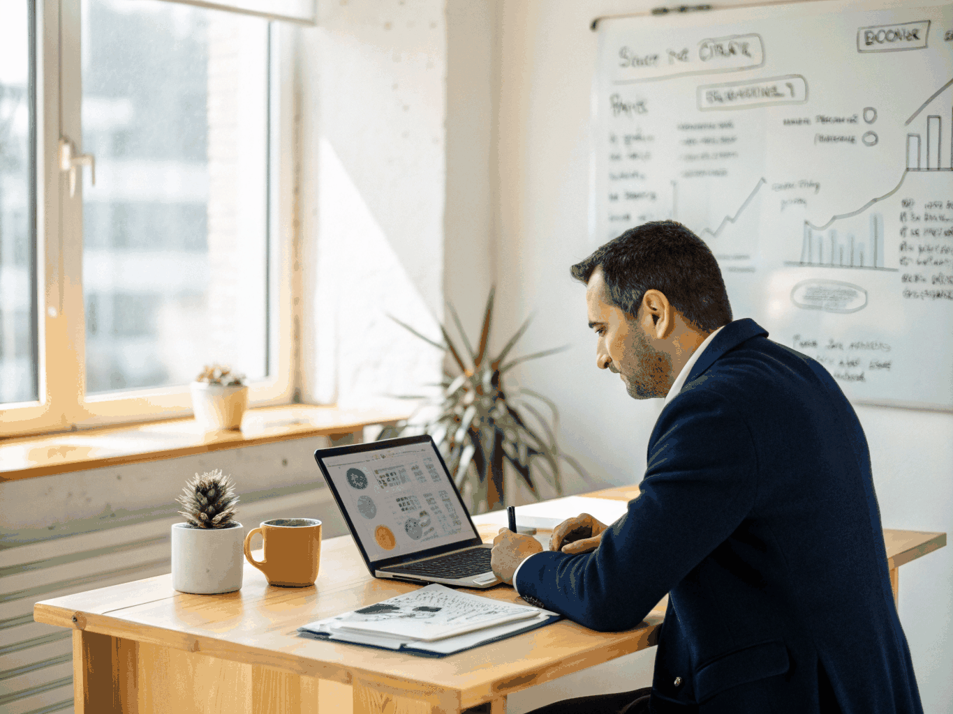 Professional managing Google Business Profile dashboard